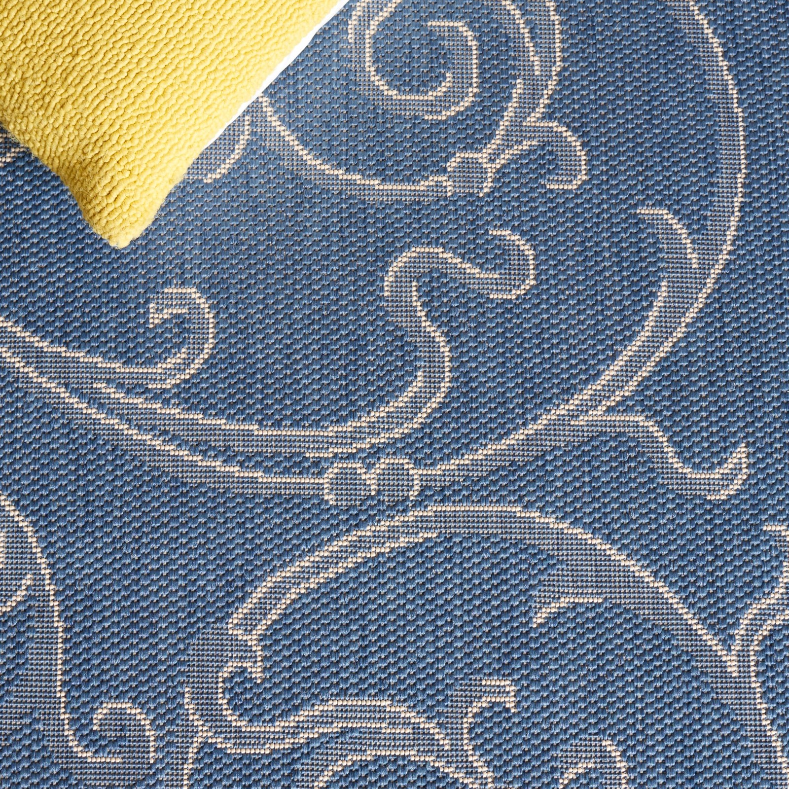 Safavieh Washable Rug Outdoor Courtyard Collection - 710 Square Blue Natural