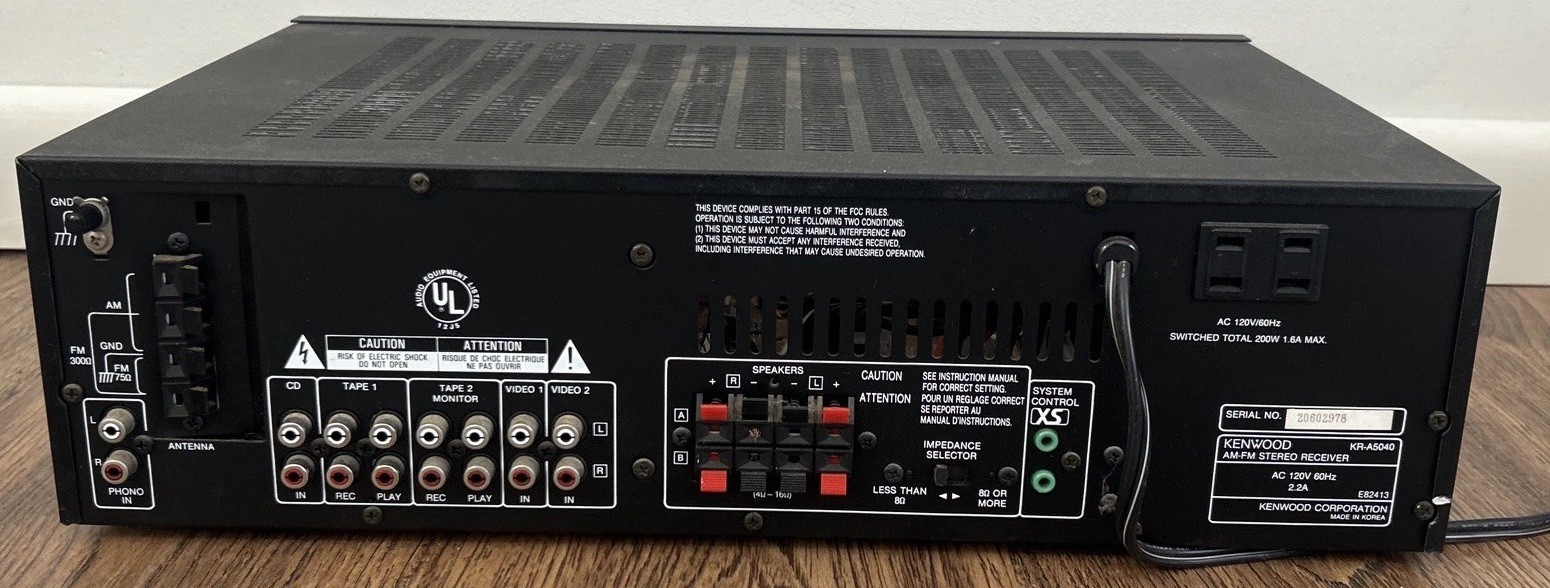 Kenwood KR-A5040 AM/FM Stereo Receiver - Untested