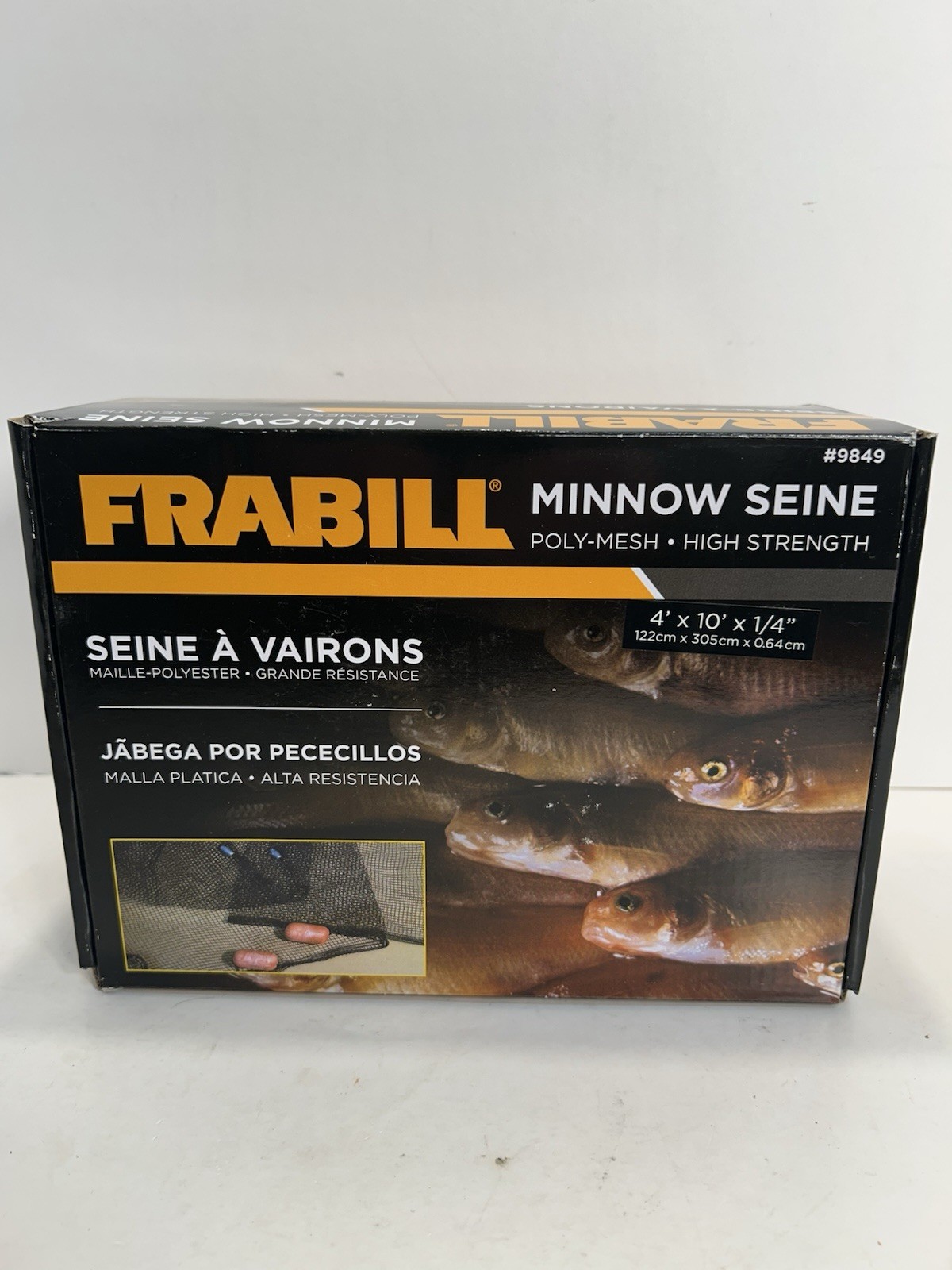 Frabill Poly-Mesh High Strength Minnow Seine Net,  4' X 10' X 1/4" Mesh
