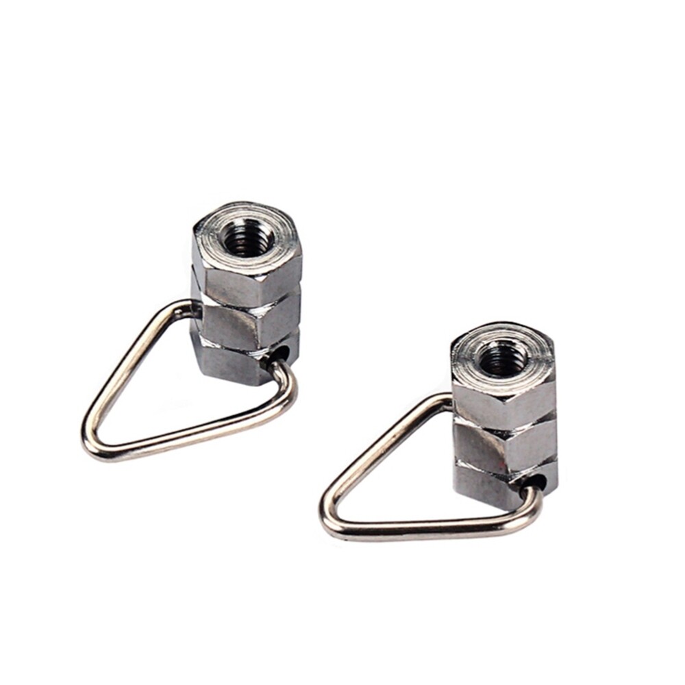 2PCS Strap Lock Strap Button Banjo Guitar Strap Hook Button for Banjo (Silver)