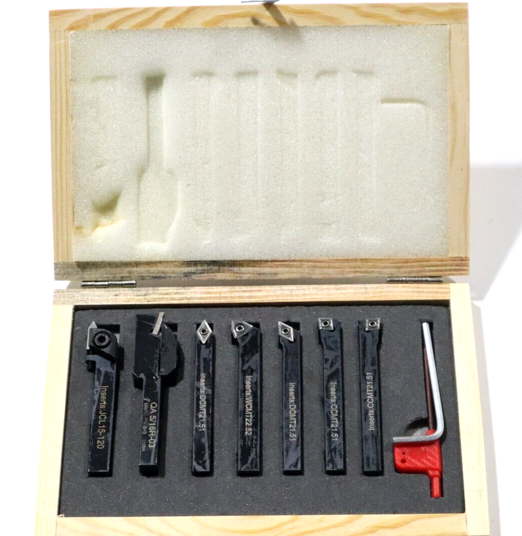 7 PC SET, 5/16" INDEXABLE TURNING TOOLS W/ CARBIDE INSERTS INSTALLED L188