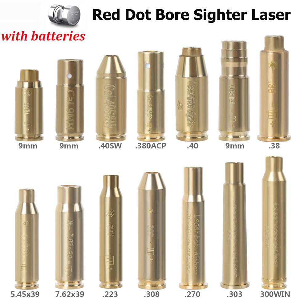 Laser Bore Sight Sighter BoreSighter Gun Red Dot Laser Cartridge Battery Include
