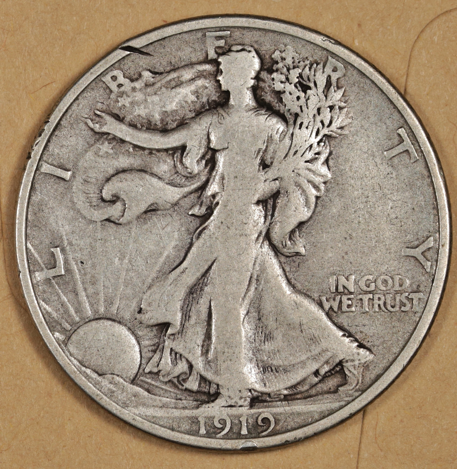1919-d Walking Liberty Half.  Fine.  191046