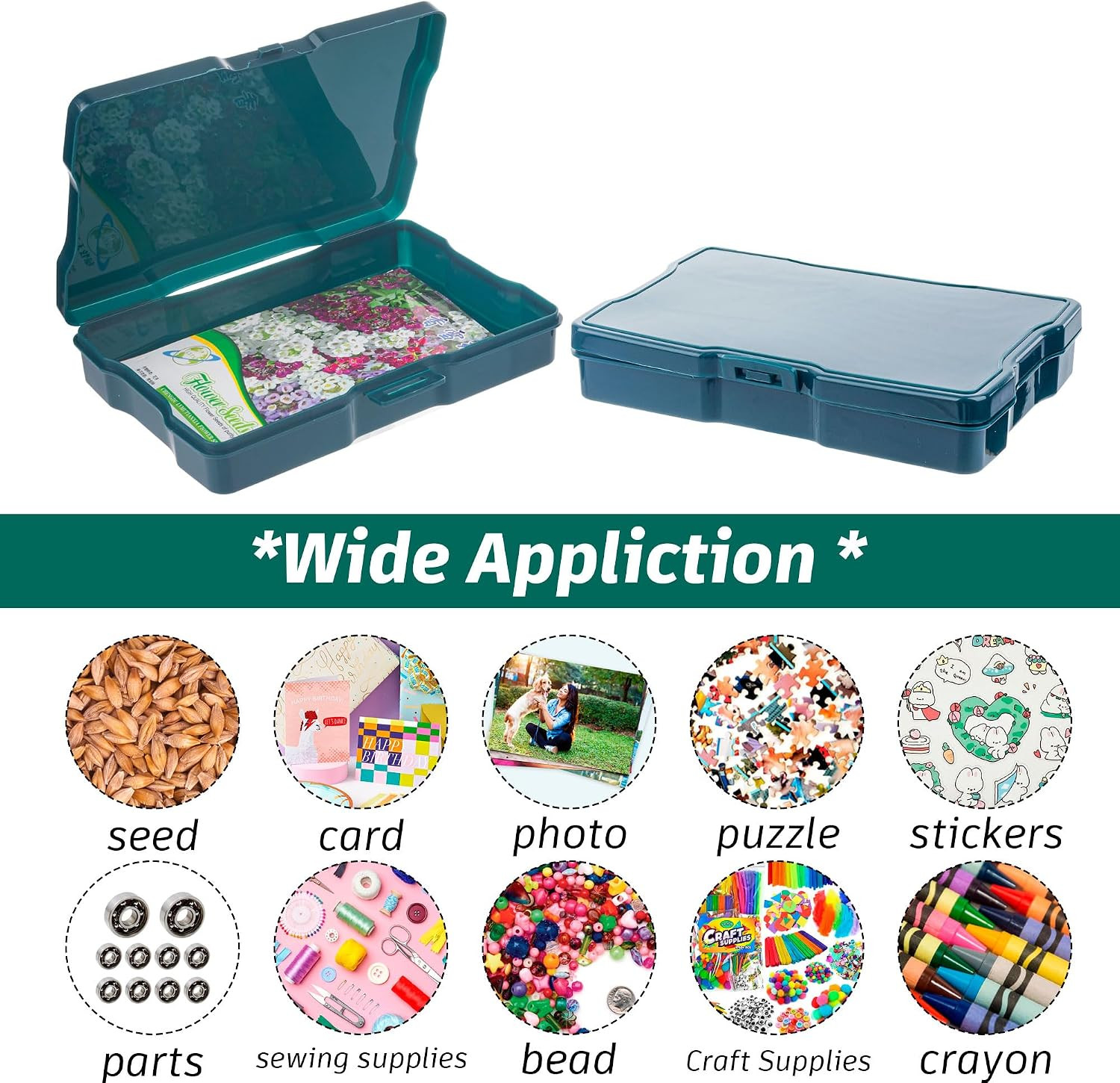Dark Green Seed Storage Box with 16 Inner 4×6 Inch Small Boxes | Portable Tool S