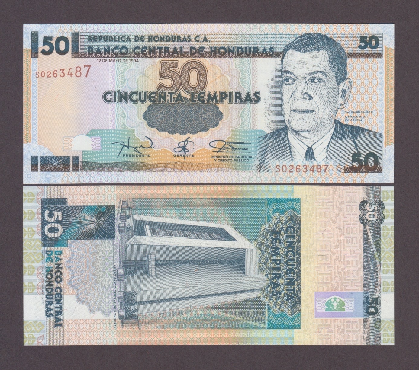 HONDURAS P.74  50 LEMPIRAS 12.5.1994 PFX /S  UNC   YYY WE COMBINE  2603