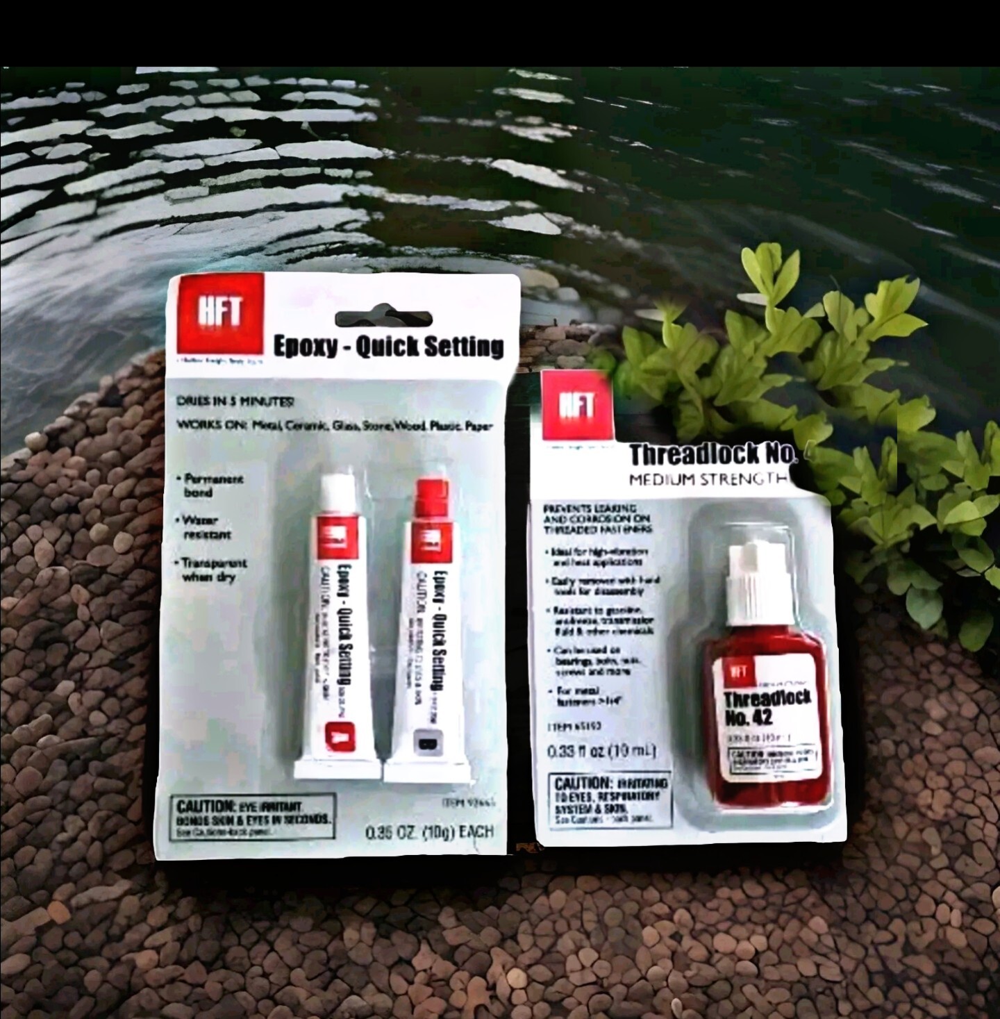 HFT Quick Setting Epoxy And HFT Threadlocker, No. 42, 10 mL Medium Strength