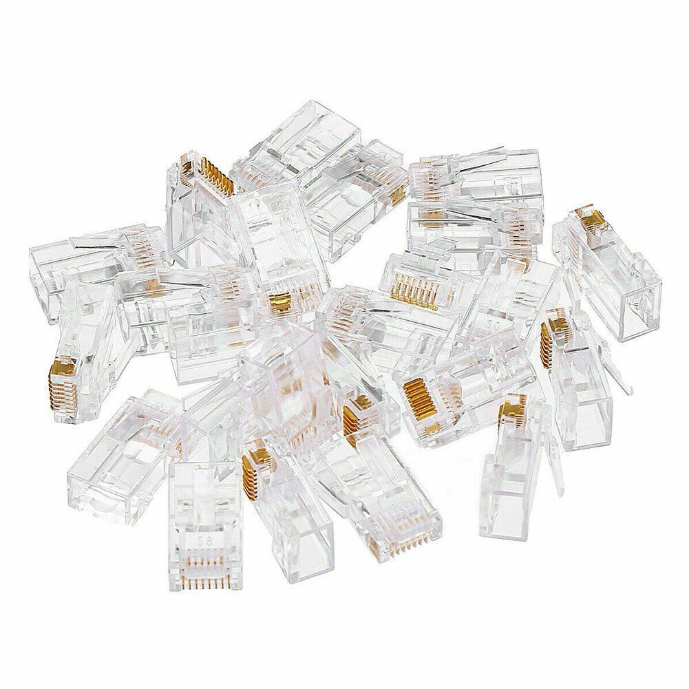 100pcs/set RJ45 Pass Through Modular Plug Network Cable Connector End 8P8C CAT6