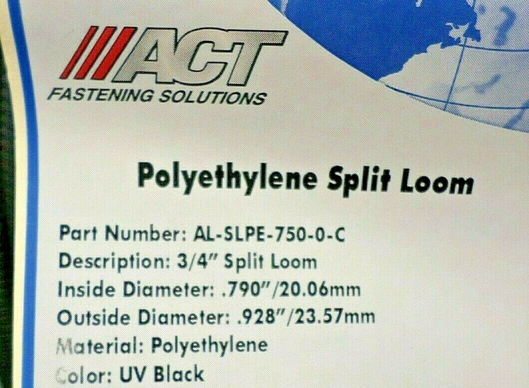 3/4" x 10-Feet Black Poly Corrugated Split Wire Loom Protective Tubing