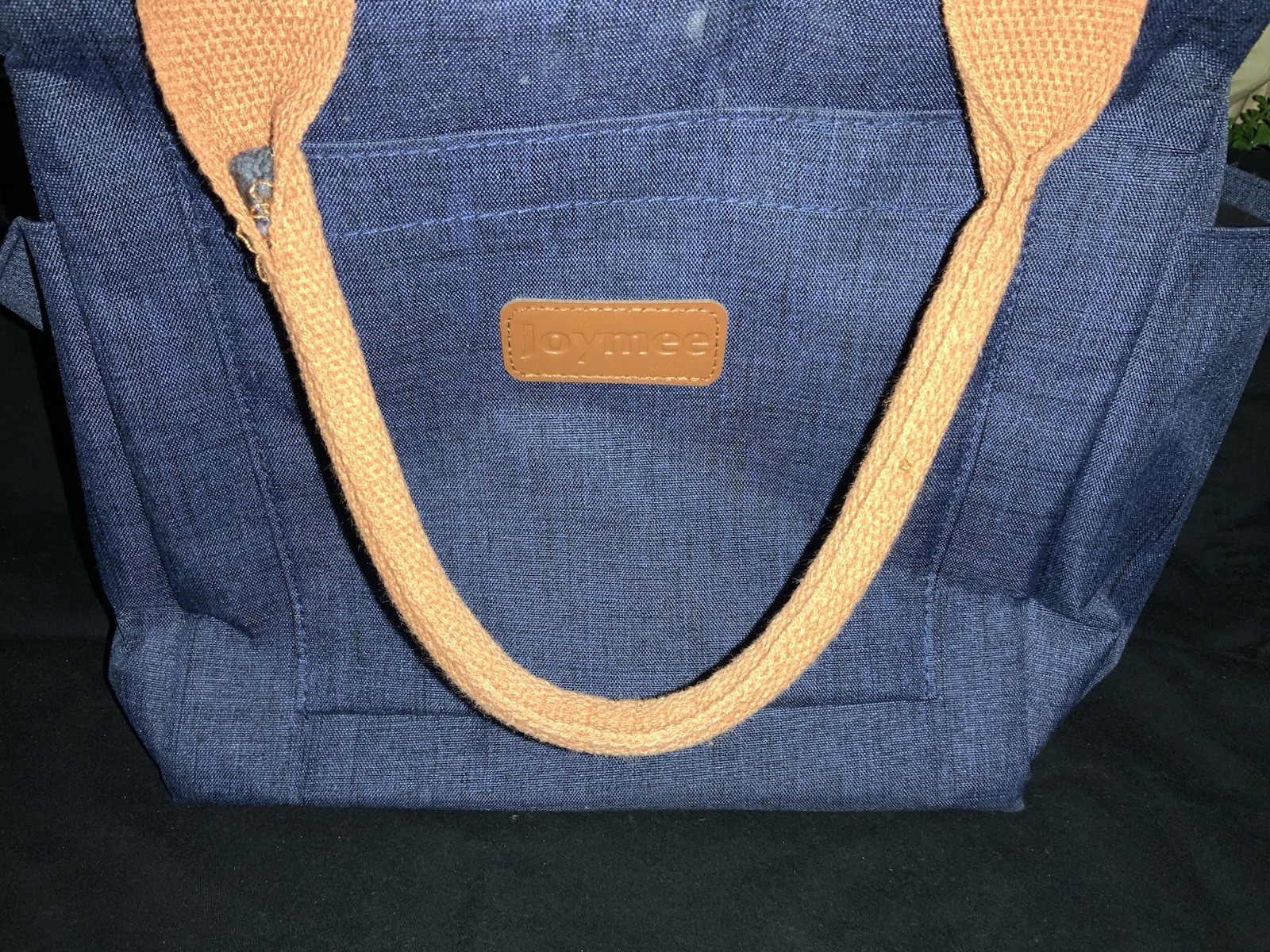 Joymee Insulated Cooler Bag Blue Orange Fabric Zipper Closure