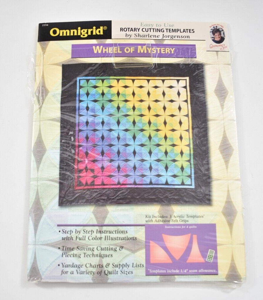 Omnigrid WHEEL OF MYSTERY 2254 Easy To Use Rotary Cutting Templates Quilting