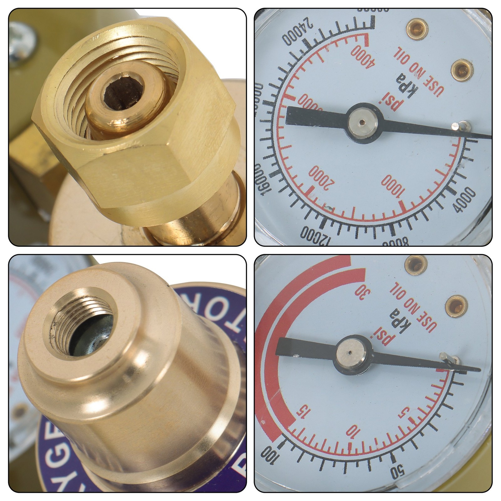 OXYGEN & ACETYLENE Regulators Fit Victor Gas Torch Cutting Solid Brass 4 Welding