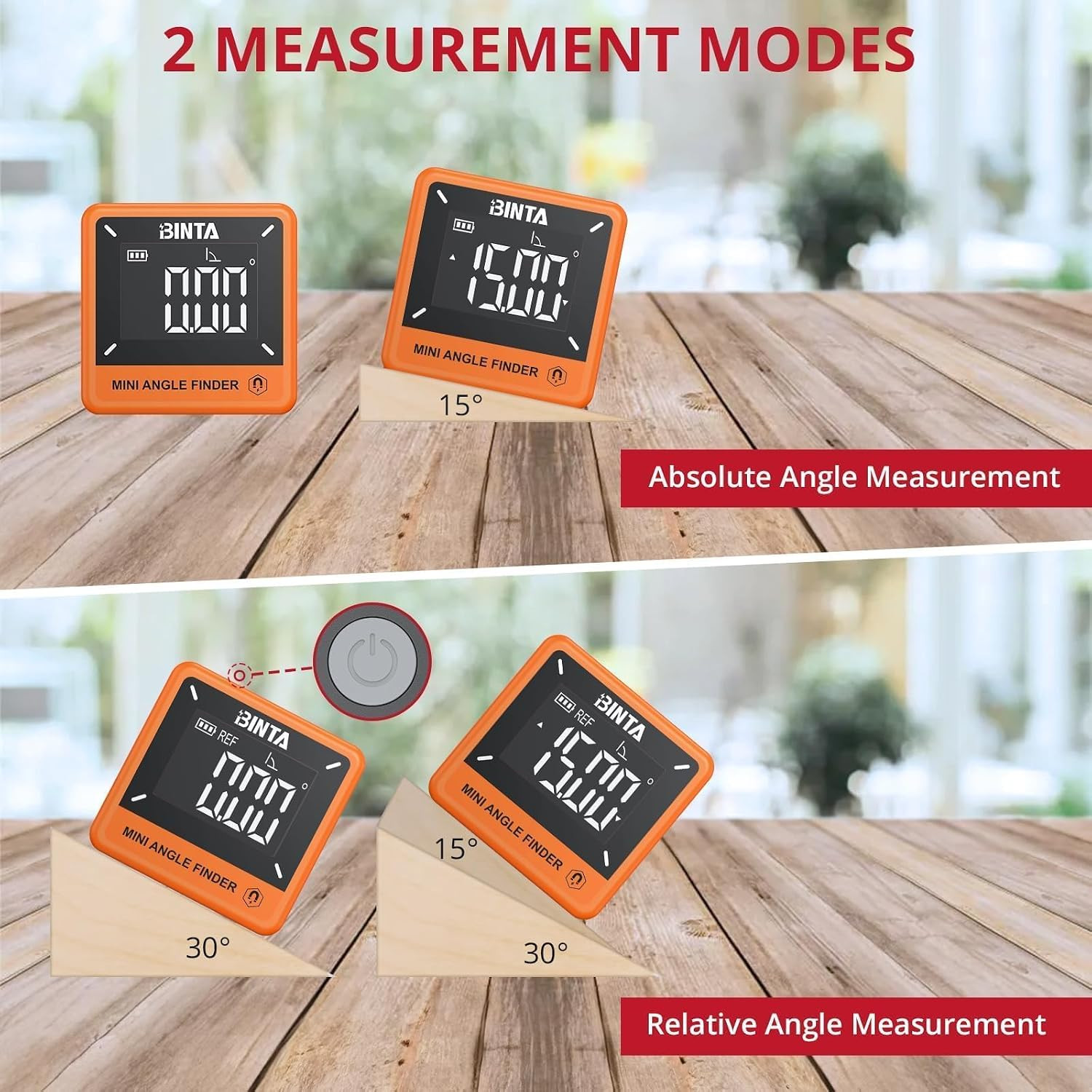Digital Angle Finder Magnetic, IP54 Waterproof Dustproof Gauge Orange |