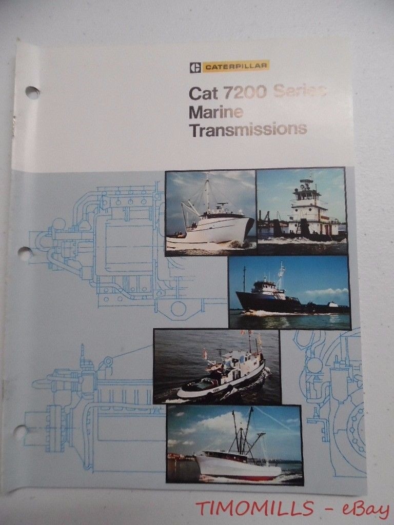 c.1976 Caterpillar 7200 Series Marine Trans Industrial Brochure Vintage Original