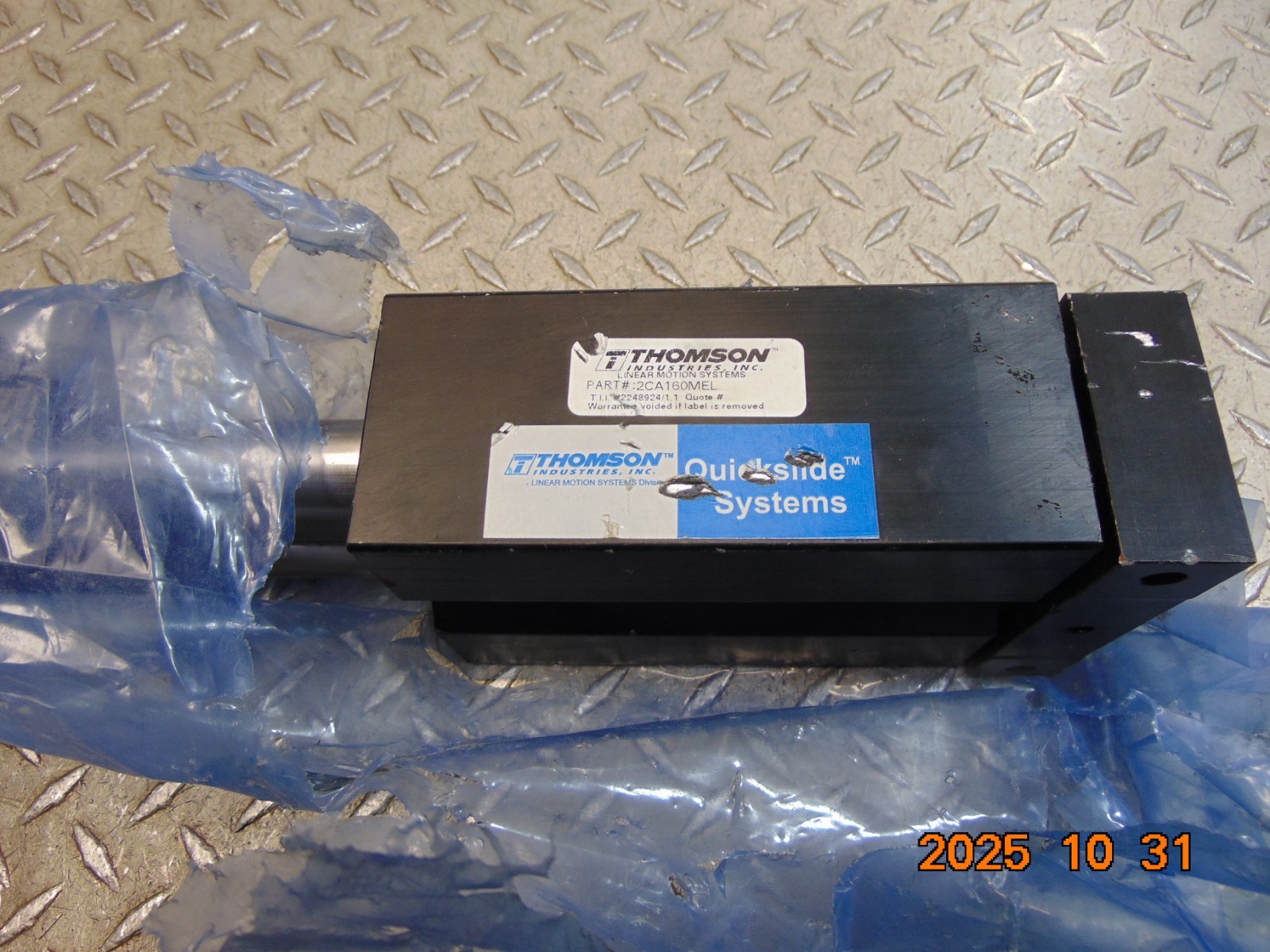 THOMSON INDUSTRIES 2CA160MEL LINEAR GUIDE