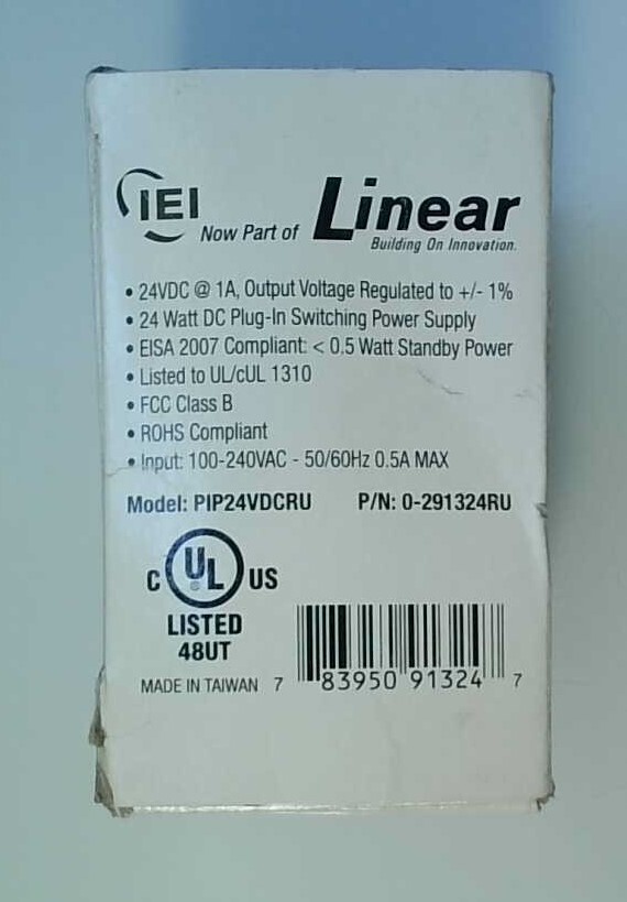 Linear IEI PIP24VDCRU 24VDC Power Supply Transformer