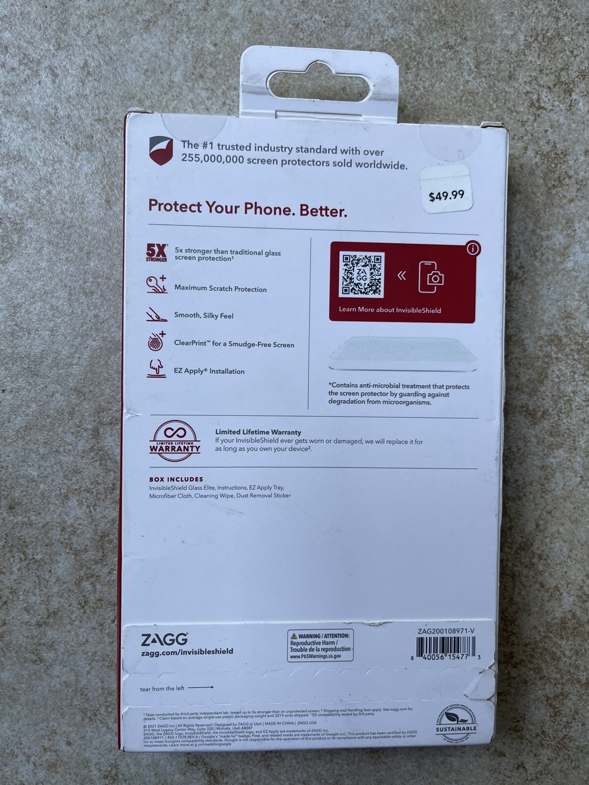 ZAGG InvisibleShield Glass Elite Screen Protector For Google Pixel 6 6.4"