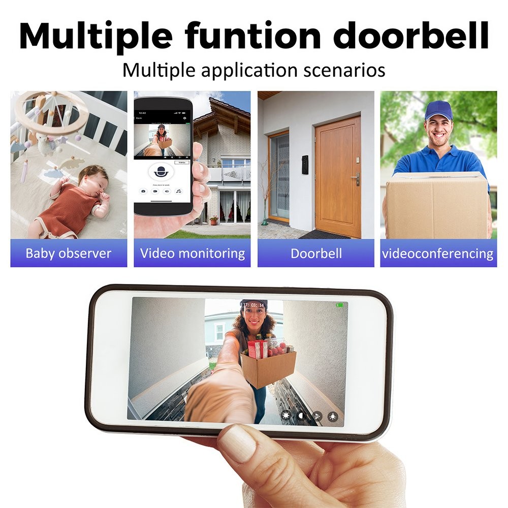Wireless WiFi Video Doorbell Smart Phone Camera Door Bell Ring Intercom Security