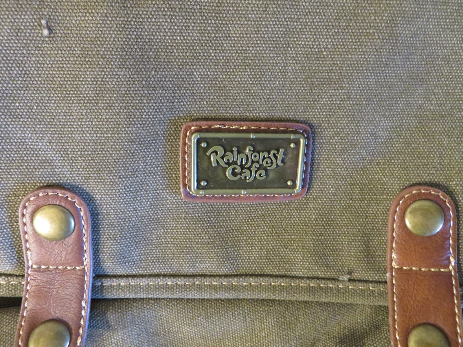 NWT Rainforest Cafe WWII Backpack #B704 Bag Olive Hiking Rucksack