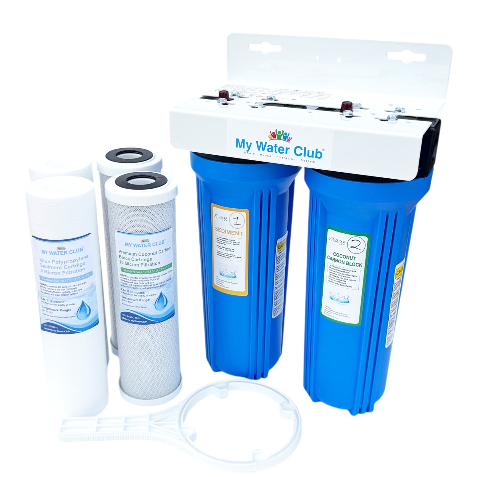 2-Stage (Dual Stage) Whole House Water Filtration System, 3/4″ Port, Extra Set