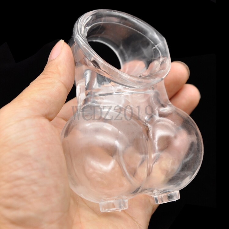 Men Shock E-Stim Ball Stretcher Male Cage Chastity Enhancer Delay Device US Ship