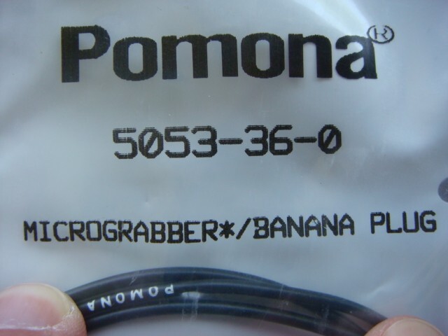 LOT of (2) 36" POMONA MICROGRABBER-to-BANANA Cables 5053-36-0 --  New & Unused