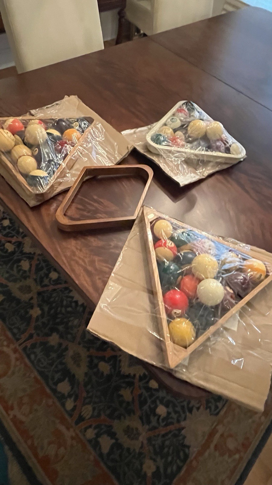 Vintage Billard Pool Ball Collection Lot With 9 Ball Rack Practice Cue Ball