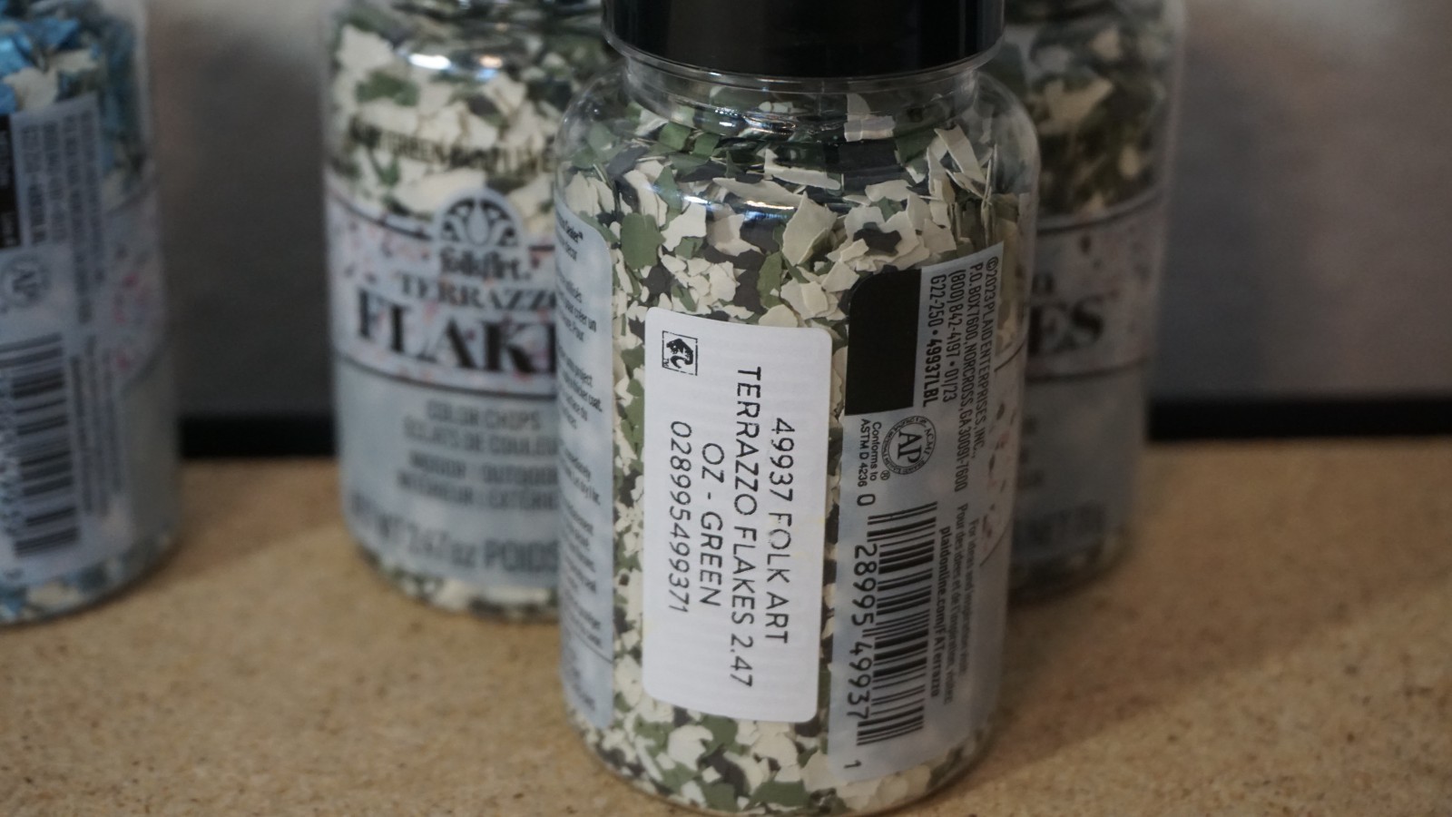 10 Lot Folkart Terrazzo Flakes Color Chips 2.47oz Teal Blue Green
