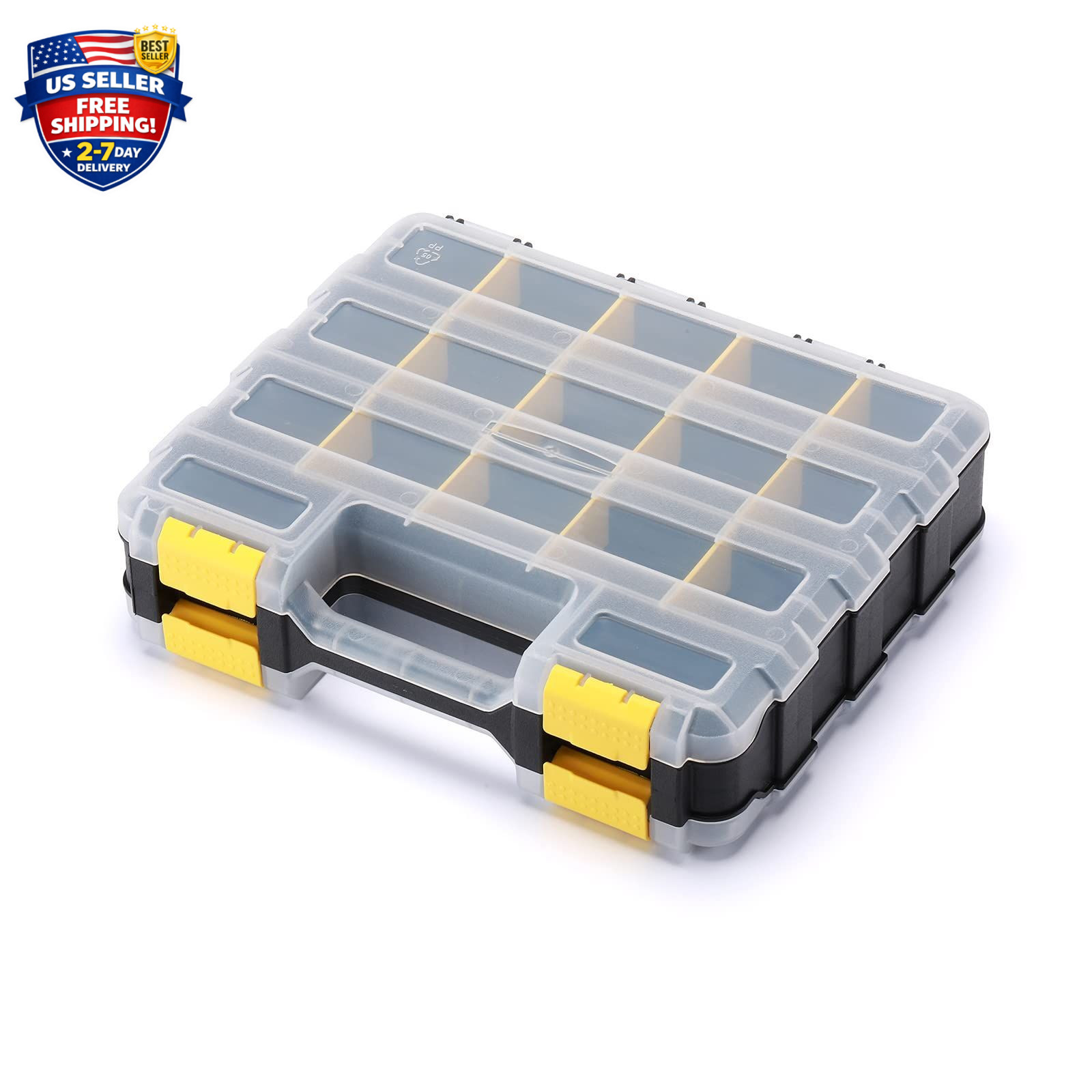 Double Side Tools Organizer, Customizable Removable Plastic Dividers, Hardware..