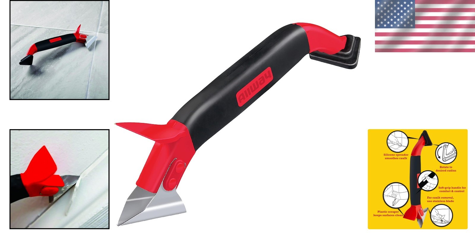 3-in-1 Caulk Tool: Effortlessly Remove, Smooth & Clean Surfaces