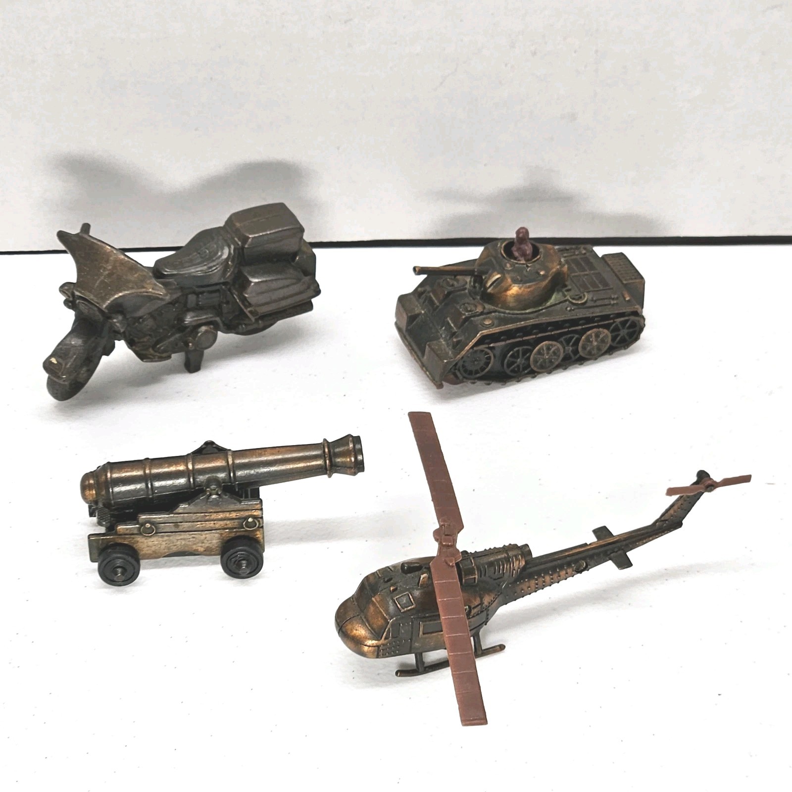 Vintage Metal Dicast Pencil Sharpener Lot Of 4 Brass Tone Sharpeners