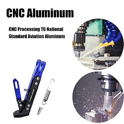 Motorcycle Universal Kickstand Adjustable Modified CNC Aluminum Alloy Blue