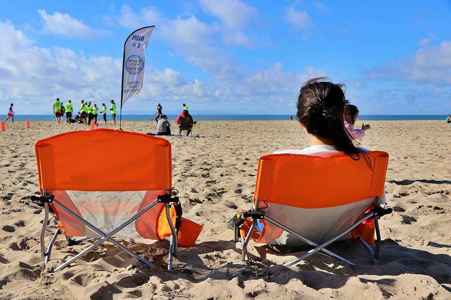 Compact Folding Beach Chair with Breathable Mesh - Ideal for All Outdoor Events
