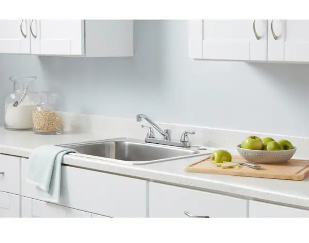 Glacier Bay Constructor Double Handle Standard Kitchen Faucet in Chrome