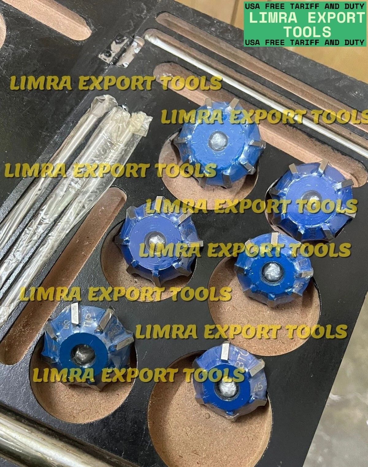 6x VALVE SEAT CUTTER KIT 1.780"-1.480" 30-45-60 DEG CARBIDE TIPPED limraexport