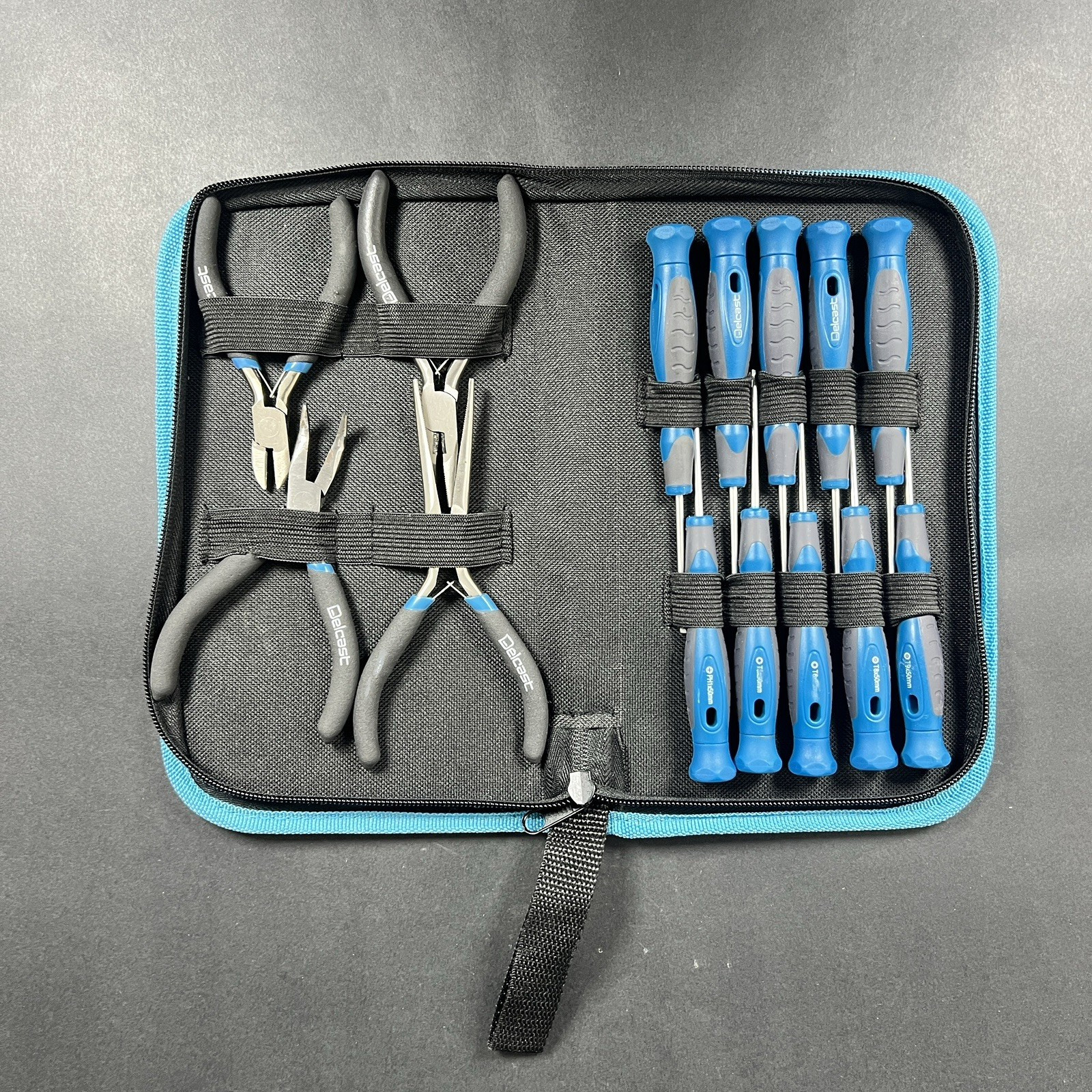 Vintage 14 Piece Delcast Precision Screwdriver and Pliers Set