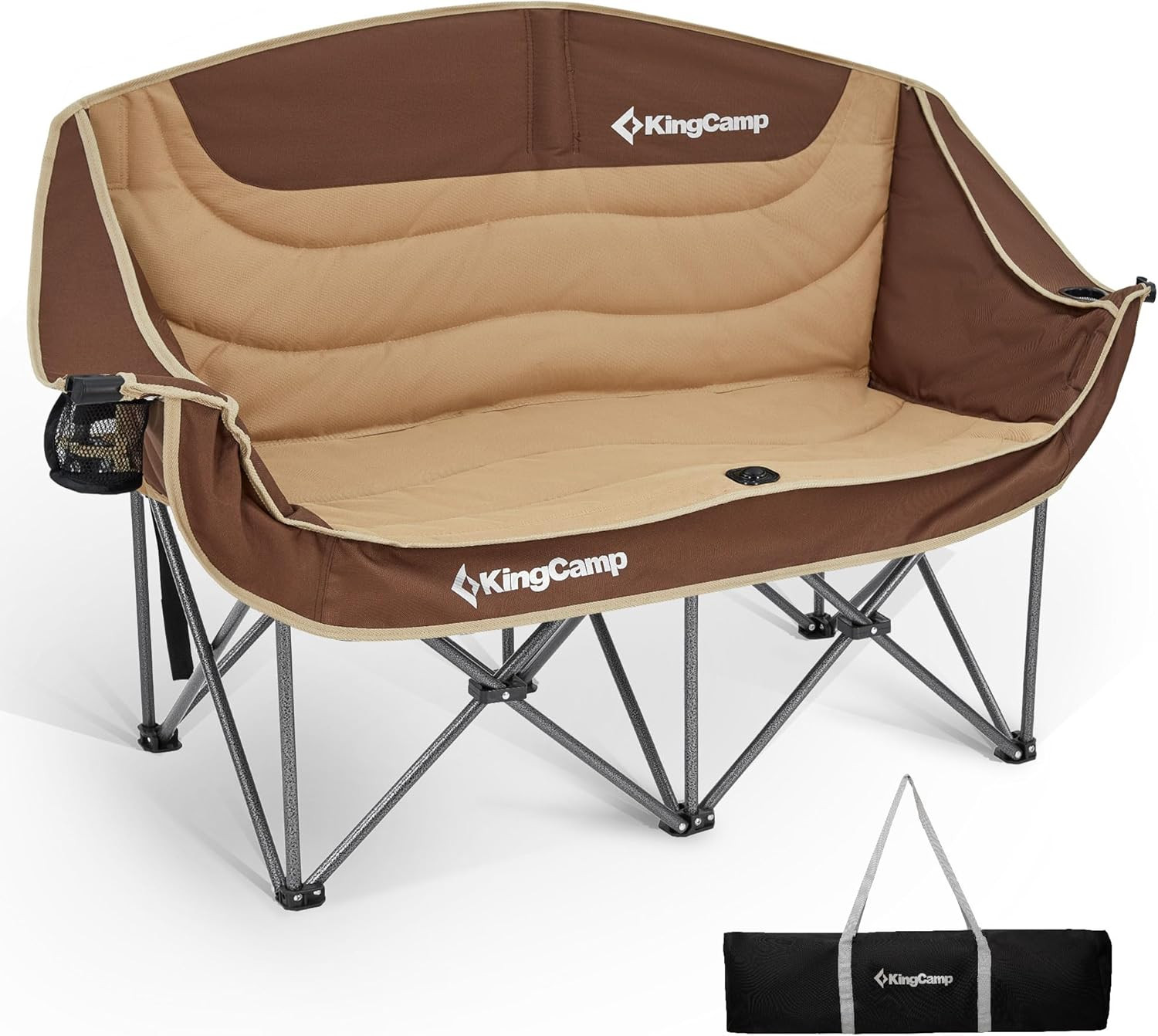 Double Camping Chair, Oversized 880Lbs Heavy Duty Loveseat for Adults Portable F