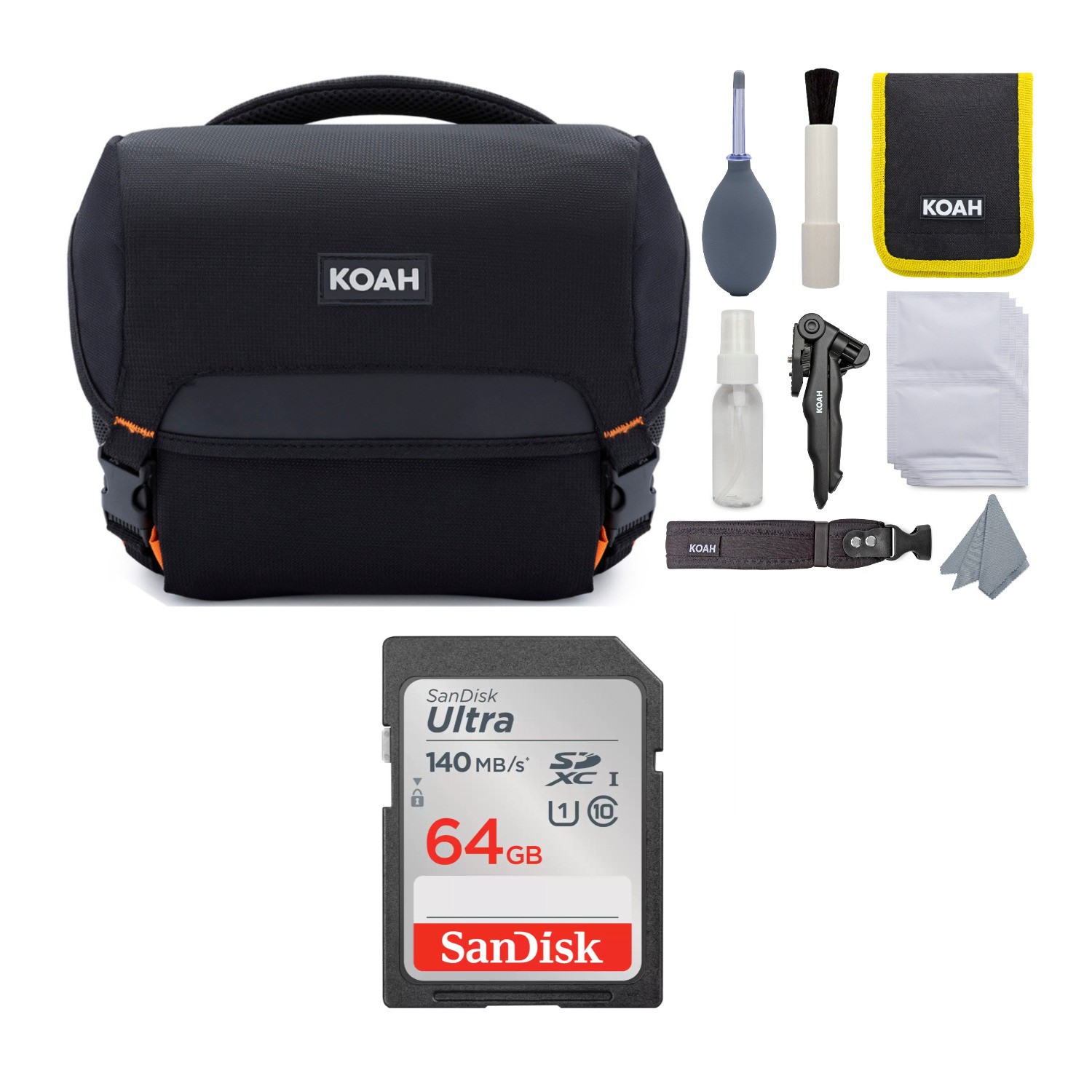 Koah Roebling Street Camera System Gadget Bag Cleaning Kit 64GB SD Card
