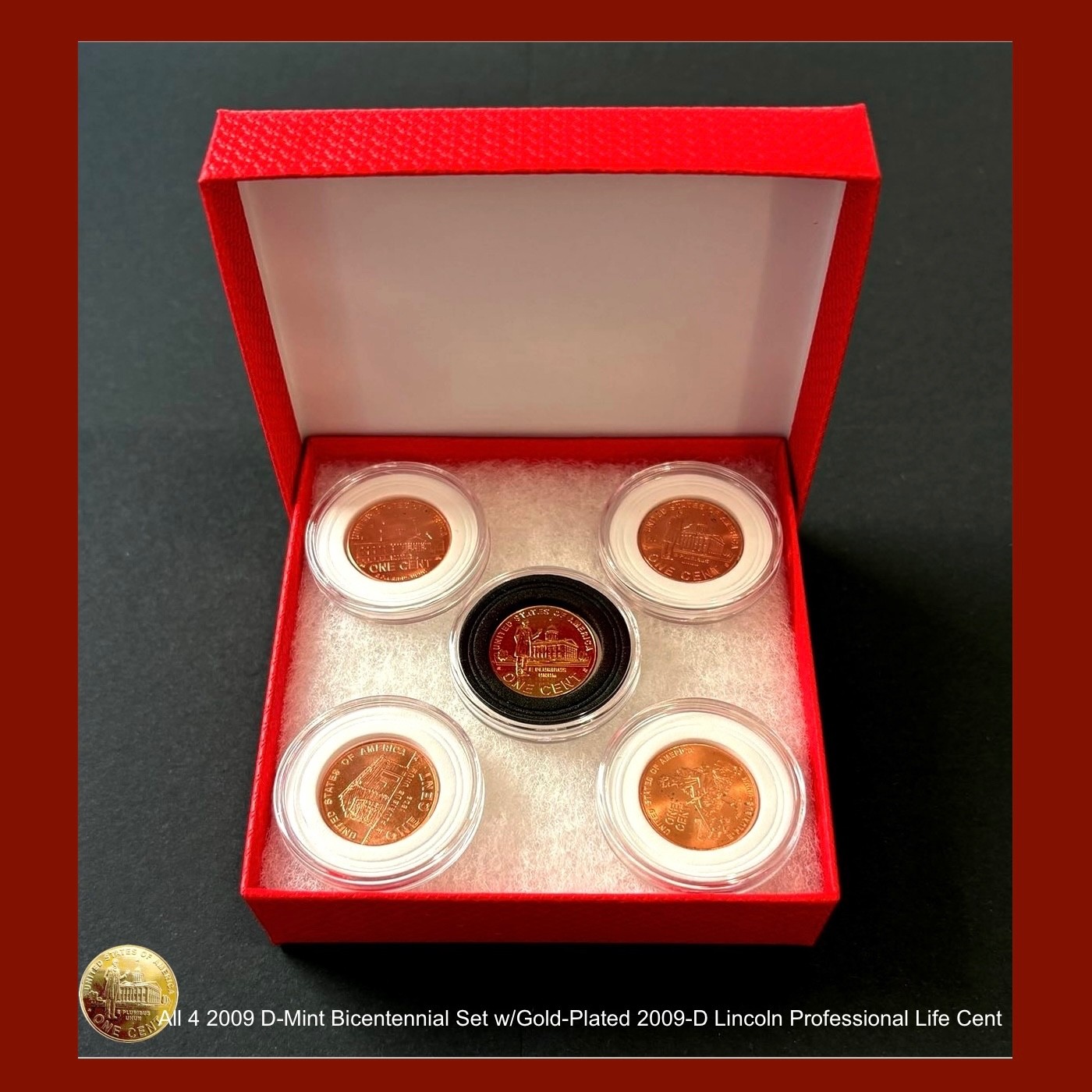 2009-D SET w/Gold-Plated Professional Life Cent - in Capsule & Deluxe Gift Box