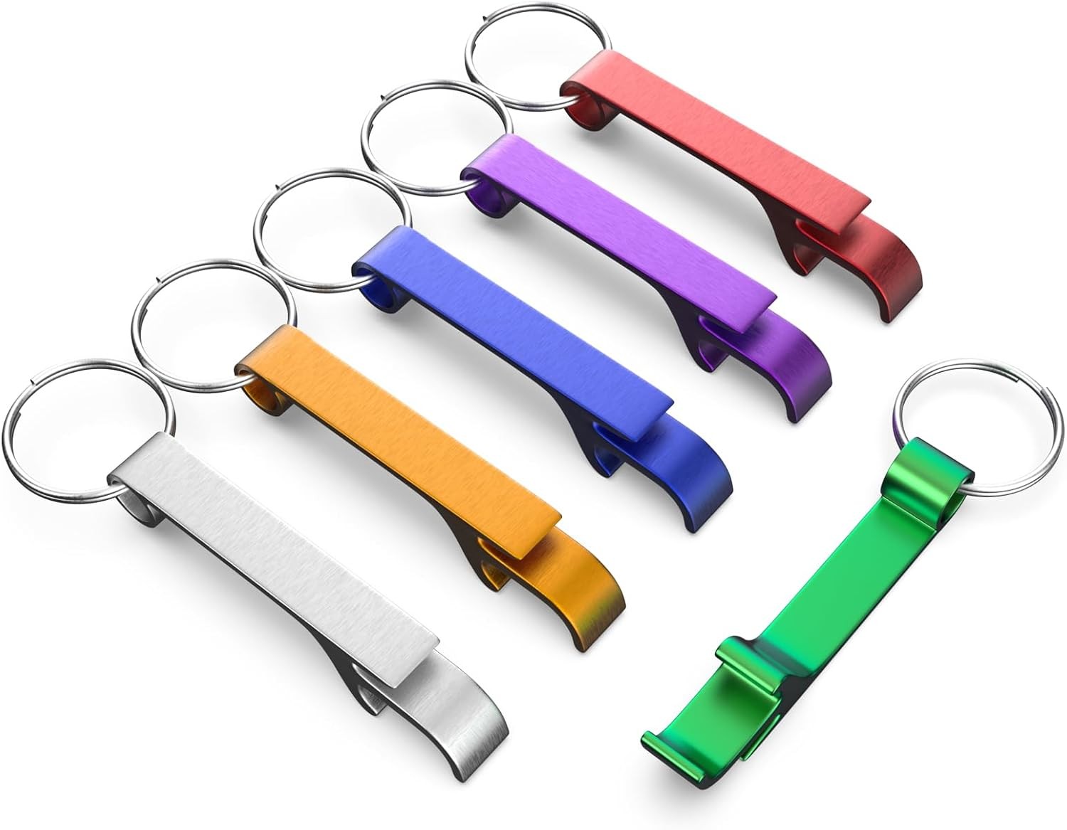 6 Pack Bottle Opener Keychain Set, Colorful Aluminum Alloy Beer Bottle Opener
