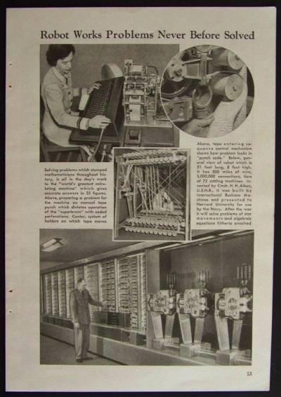 IBM Harvard USNR Aiken Vintage Navy computer 1944 pictorial