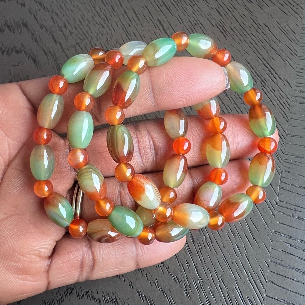 Peacock agate bracelet 6.5’ (one)