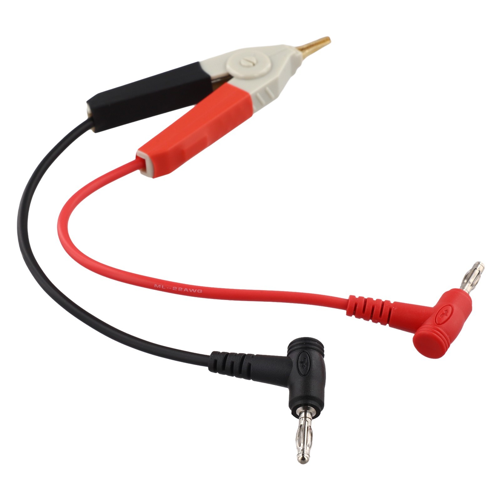 Kelvin Test Clip Patch Test Clip for Capacitor Testing Black and Red Connector