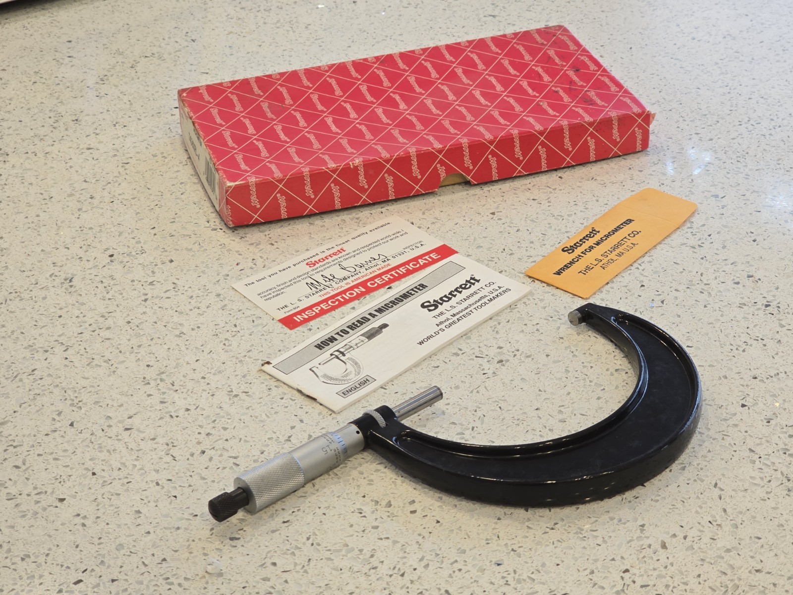 Starrett T436XRL-4 Outside Micrometer 3-4" Range .0001" Graduation | A+ T436XRL4