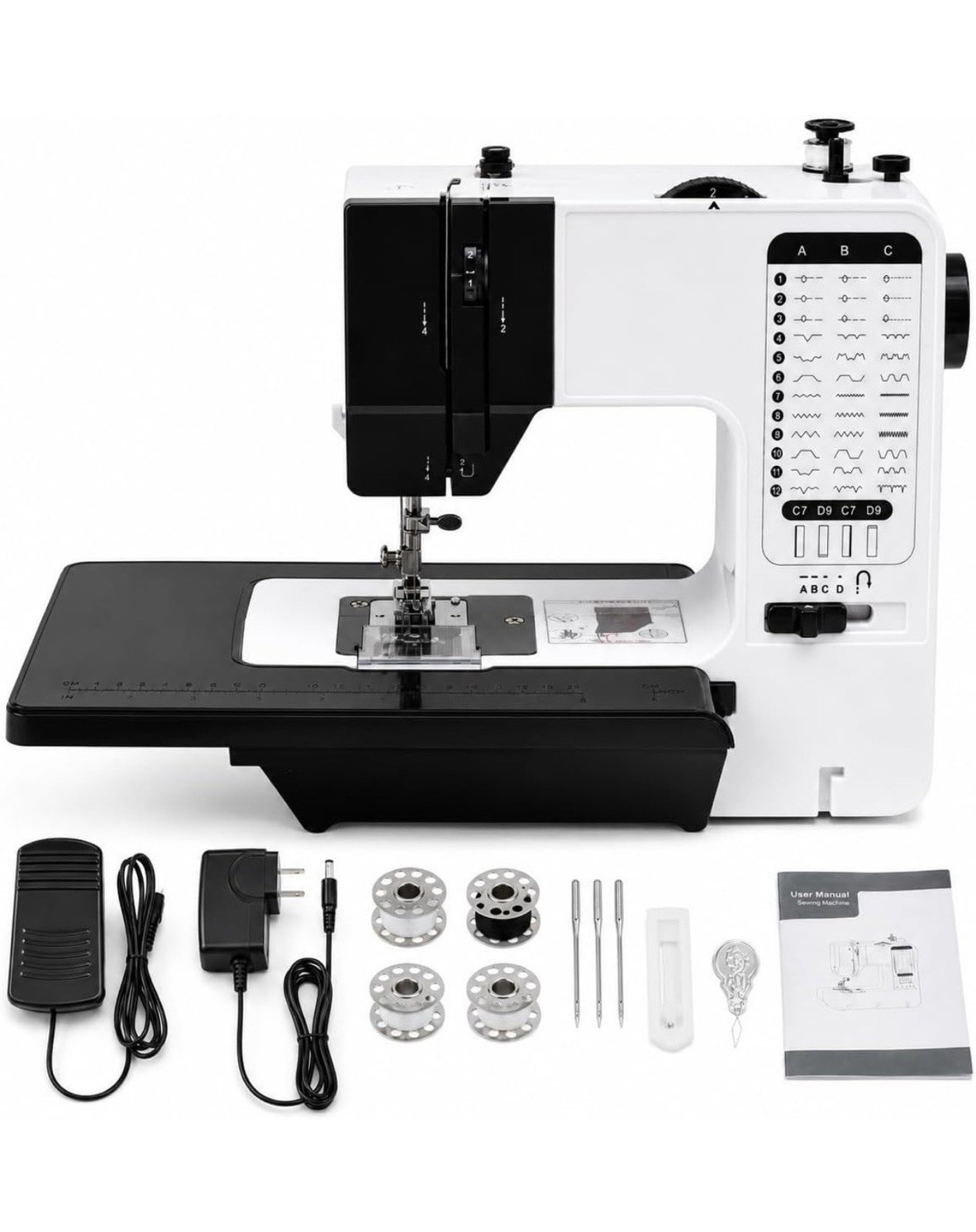 SM-202 Electric Sewing Machine 36 Stitch Extension Table Tested