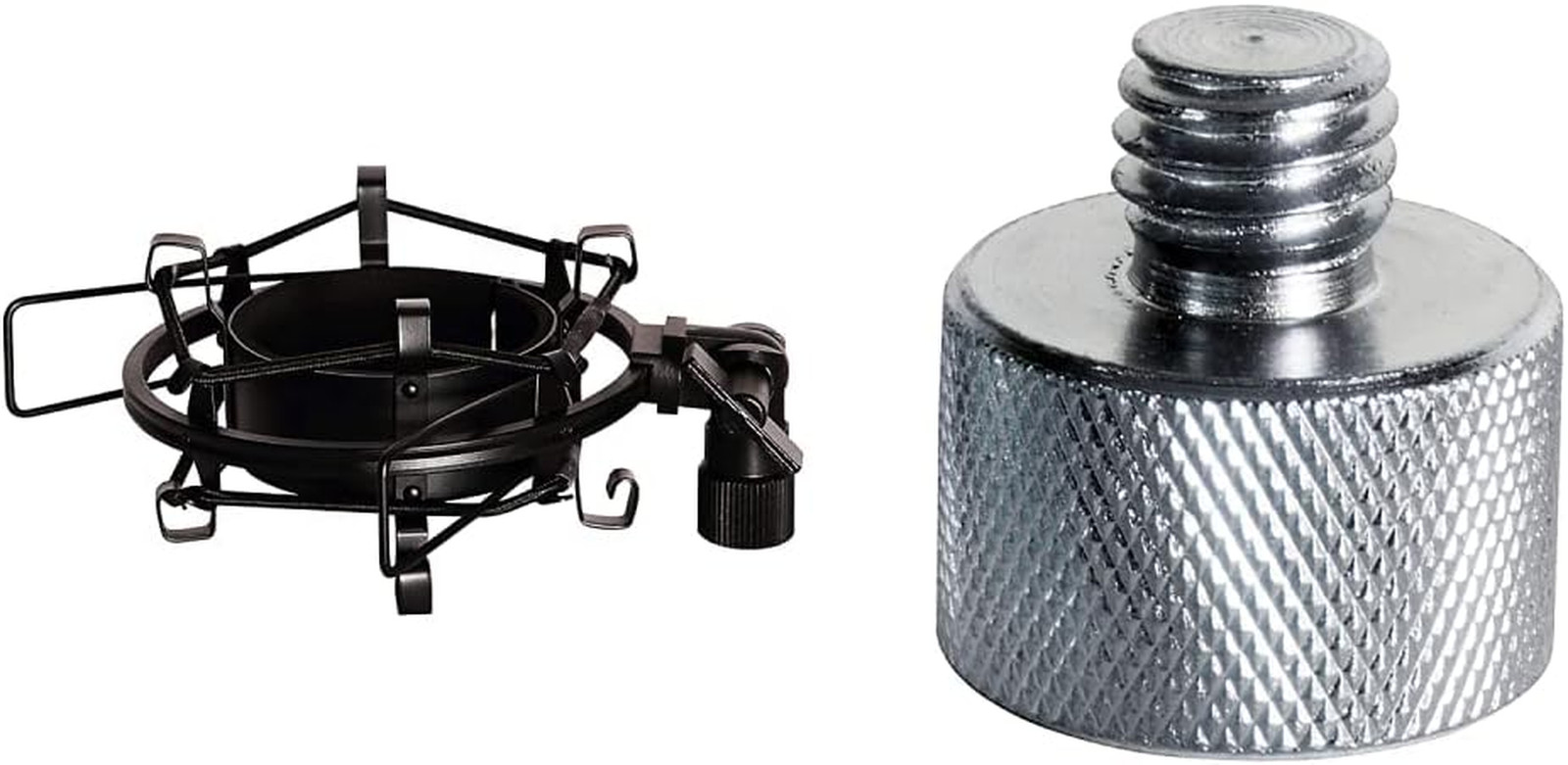 On-Stage MY430 Studio Microphone Shock Mount, Black & MA-100 3/8" Male to 5/8" F