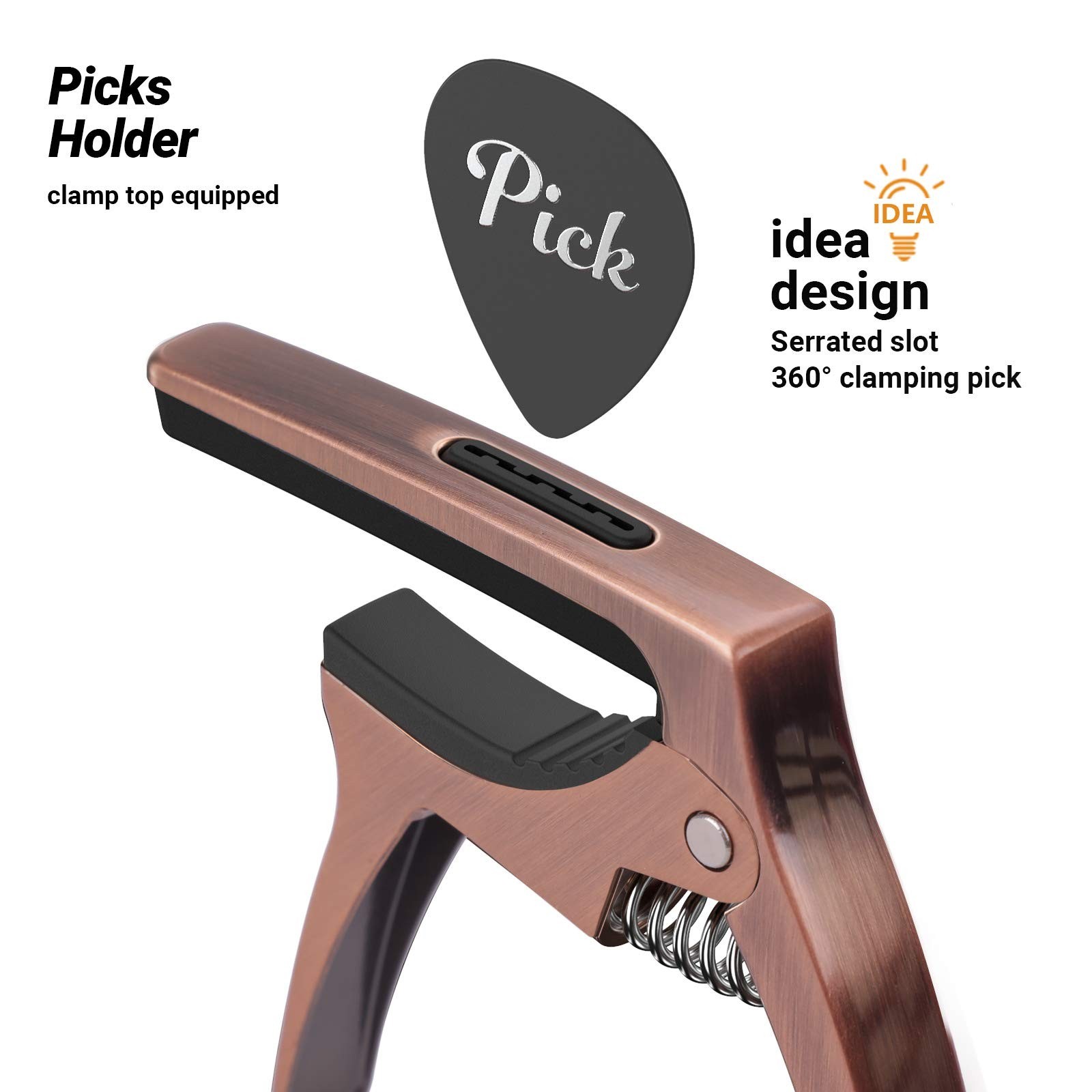 3in1 Guitar Capo for Acoustic and Electric Guitars,2 Pack(with Pick Holder an...