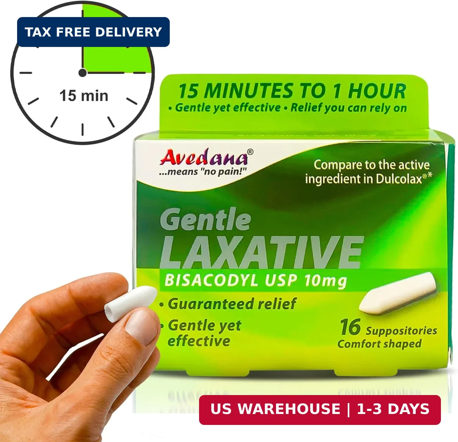 Bisacodyl Laxative Suppository | USP 10Mg for Fast, Gentle Constipation Relief