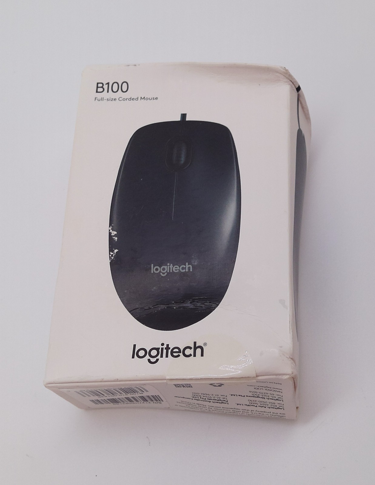 NEW Logitech B100 Ambidextrous Mouse 1000 DPI USB Wired - NEW IN BOX