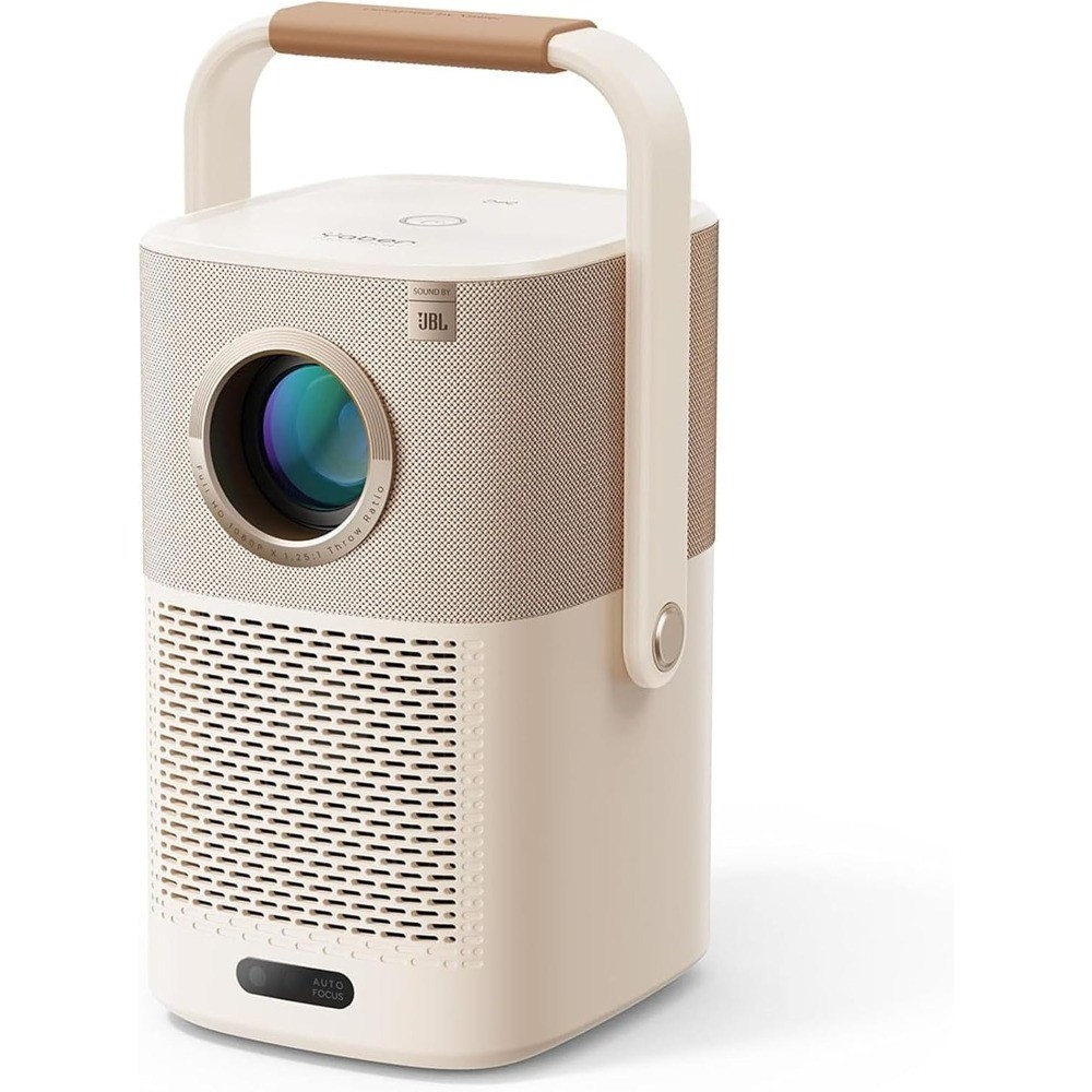 Portable Smart Projector with WiFi 6 Bluetooth Built-in Battery Native 1080P for
