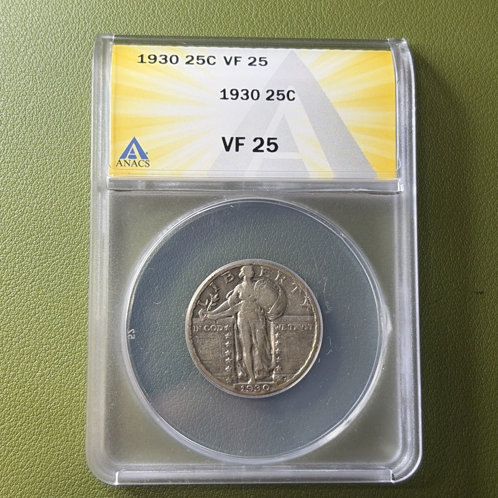 1930 Standing Liberty Quarter - ANACS VF 25- 25 Cents - .25